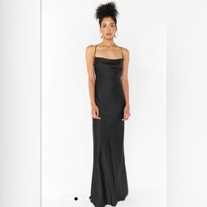 Show Me Your MuMu Black Tuscany Maxi Slip Dress Black Luxe Satin